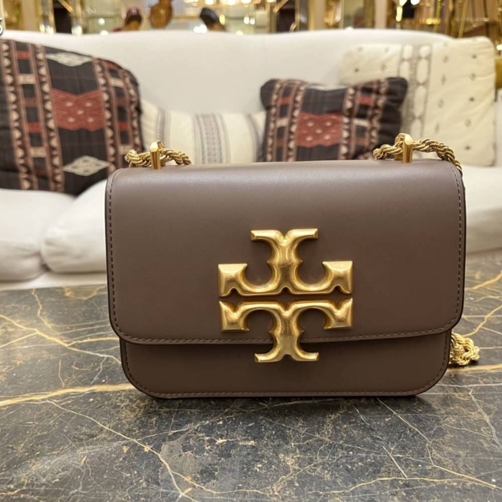 Tory Burch Eleanor Small Leather Crossbody In Clam Shell